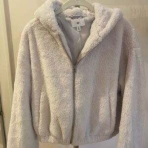 BP Women's White Faux Fur Jacket size XS